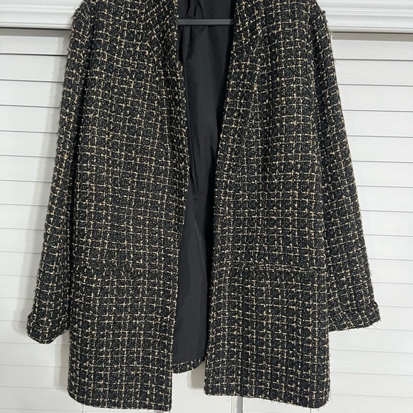 Jackets & Blazers - Women's Black and White Tweed Jacket